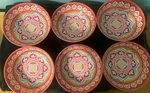 Lot Of 6 Better Homes And Gardens Red/yellow/blue Melamine Rice Cereal Bowls. Fixed Price $15.00.