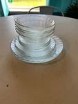 Retired Clearbrook By Arcoroc Glass Swirl 16 Piece Place Settings. Fixed Price $69.99.