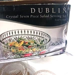 Godinger Dublin Crystal Salad Set Large + 4 Small Bowls New. Fixed Price $49.99.