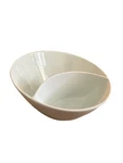 Crate & Barrel Divided Angle Bowl 8 Vegetable Chip Dip 656-723 Porcelain. Fixed Price $29.99.