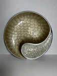 13IN Julia Knight Classic Yin Yang Serving Bowl Buttercream Mother Of Pearl Vtg. Fixed Price $103.96.