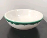 1 Buffalo China Restaurant Ware Green Crest (wave) Soup Bowl Wraised Vtg. Fixed Price $15.95.