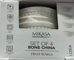 Mikasa Loria Fruit Berry Bowls 4.25 Bone China White Set Beaded New. Fixed Price $39.99.