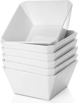 Porcelain Cereal Bowls, 16 Oz Square Serving Set, 5 Inch White Ceramic. Fixed Price $35.94.