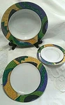 Set Of 3 Studio Nova Concepts Y0254 Rimmed Soup Bowl-dessert/bread Plate-saucer. Fixed Price $24.50.