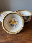 Mikasa Stoneware Floribunda F5813 Bowls And Plates Dishwasher/oven Safe. Fixed Price $250.00.