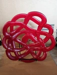 Kosta Boda Basket Large Bowl Red Art Glass Crystal 14.8" Anna Ehrner With Stand. Fixed Price $50.00.