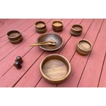 Vintage Teakwood 16 Bowl Set Wooden Salad Serving Mid Century Boho Kitchen Deco. Fixed Price $85.00.
