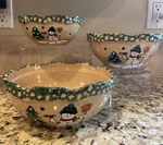 Nesting Bowls Snowman Abc Distributing Set Of 3 Winter Christmas. Fixed Price $15.00.
