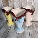 Royal Norfolk Ice Cream Cone Dessert Cups Set Of 3 Chocolate Drip Ceramic. Fixed Price $21.87.