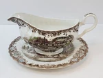 Johnson Brothers Heritage Hall Ironstone Gravy Boat & Plate Southern Plantation. Fixed Price $34.99.