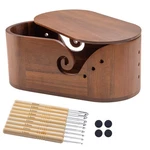 Oval Wooden Yarn Bowl For Crocheting, Large Holder,. Fixed Price $50.05.