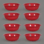8 Sturdy Red Cereal Bowls 6.5" Wide Bpa-free Plastic Good For Midnight Ice Cream. Fixed Price $18.49.