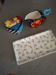 Romero Britto 2009 Creamer And Sugar Bowl With Lid. Fixed Price $85.00.