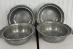 4 Vintage Bon Chef 9062-N Aluminum Pewter Salad Serving Bowls 10.5 3 Tall. Fixed Price $75.00.