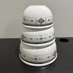 3PC Studio Nova Adirondack Y2201 Nesting Ceramic Mixing Bowls Southwestern. Fixed Price $39.95.