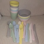 Ikea Kalas Children Color Bowls Cups Utensils Dishes 26 Pieces Lot. Fixed Price $19.45.