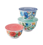 Pioneer Woman Delaney Floral Melamine Bowl Set With Lid 6 Pieces. Fixed Price $49.99.