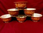 Temptations By Tara Cereal/soup Bowls 1/4" 24OZ. Floral Lace Gold (set Of 6). Fixed Price $59.95.