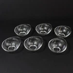 Set Of 6 Bormioli Rocco Quattro Stagioni Clear Glass Condiment Dipping Bowls. Fixed Price $85.99.