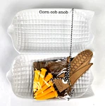 Nwt Mud Pie Ceramic Corn-on-the-cob Serving Dish/corn Holders 9 3/4". Fixed Price $32.00.
