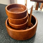 Lucas Acacia Salad Bowl Set 7 Pc Mid Century Modern Monkey Pod Wooden Vtg. Fixed Price $59.99.