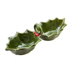 Mud Pie Home Holly Double Dip Candy Nut Christmas Texture Serving Bowl. Fixed Price $14.99.