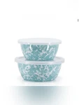 Golden Rabbit Sea Glass Swirl 2 Piece Prep Bowl Set With Lids. Fixed Price $32.00.