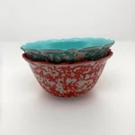 New Pioneer Woman Melamine 32OZ Country Splatter Coral & Teal Set Cereal Bowls. Fixed Price $12.50.