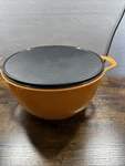 Tupperware Large 42C 10L Storage Serving Bowl W/ Lid 5377A-1 Orange Black. Fixed Price $40.00.