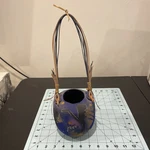 Ceramic Pot Vase W/ Woven Handle Southwestern Style Decor 15 Tall Unmarked. Fixed Price $14.99.