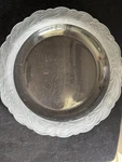 Vintage Studio Nova Crystal Glass Round Platter Frostedfloral Embossed Rim 14.5. Fixed Price $29.97.