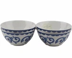 Artisan De Luxe Blue White Scroll Melamine Small Cereal Bowls Set Of 4. Fixed Price $46.95.