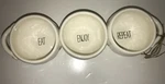 Mud Pie Bistro Kitchen Ceramic Triple Dip Serving Bowl Enjoy Repeat New A33. Fixed Price $10.02.