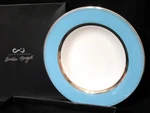 Darbie Angell Lauderdale Turquoise Blue-white-platinum 12" China Serving Bowl. Fixed Price $9.99.