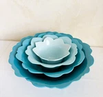 Martha Stewart Floral Camellia Nesting Mixing Bowls Blue Ombre Melamine Set Of 4. Fixed Price $24.00.