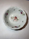 Walbrzych Poland Porcelain Garlandia WLB28 Flower Serving Bowl #92 Gold Trim. Fixed Price $25.95.