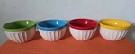 Starbucks Ice Cream Bowl Ribbed 12 Oz 2007 Colored Trim Set Of 4. Fixed Price $34.99.