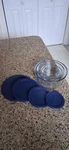 Set Of 4 Anchor Hocking From 1 7-CUP Kitchen Storage Glass Bowls With Lids. Fixed Price $6.95.