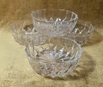 4 Vintage Cut Lead Crystal Salad Bowls 5.25" 2.25 Elegant Romantic Heavy Glass. Fixed Price $21.00.
