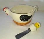 Hen House Dip Bowl & Cheese Spreader Gift Set, Easter Serving. Fixed Price $12.00.