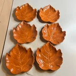 Oak Leaf Hand Painted Ceramic Bowls Set Of 6 Tabletops Unlimited Autumn Deco. Fixed Price $47.50.