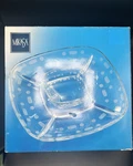 Mikasa Cheers Trax Chip & Dip Dots Platter Clear Glass Etched Geometric Pattern. Fixed Price $32.00.