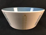 Rare Ikea 18721 Stoneware 10.5 Serving Salad Bowl White Blue Abstract Flowers. Fixed Price $38.95.
