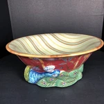 Tracy Porter Artesian Road 13" Peacock Large Salad Serving Bowl Centerpiece. Fixed Price $74.00.