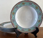 Christopher Stuart Y0267 Laguna 9 Rimmed Soup Bowl Set Of 5 Jenny Faw Excellent. Fixed Price $49.95.