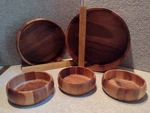 5 Pce. Vintage Woodard & Charles Wooden Large Serving Salad Bowls. Thailand. Fixed Price $24.50.