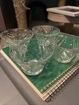 4 Vtg Anchor Hocking Early American Prescut 5 Oz Sherbet/dessert Bowls - Oatmeal. Fixed Price $11.00.