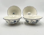 Ikea Arv Idyll Cereal Bowls *set 4* Blue Off Wh 6 Scalloped Rim Floral. Fixed Price $30.00.