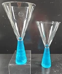 2 Artland Presscott Aqua Wine Glasses Set Elegant Clear Frosted Stemware Bar Lot. Fixed Price $69.67.